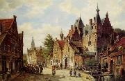 unknow artist European city landscape, street landsacpe, construction, frontstore, building and architecture. 306 Germany oil painting artist